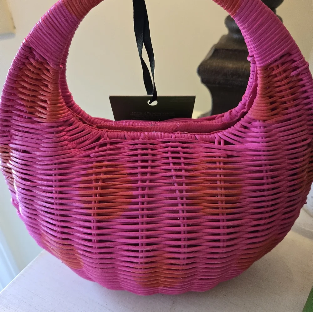 Kate Spade Set Wicker Summer Bag And Water Bottle - Picture 3 of 5